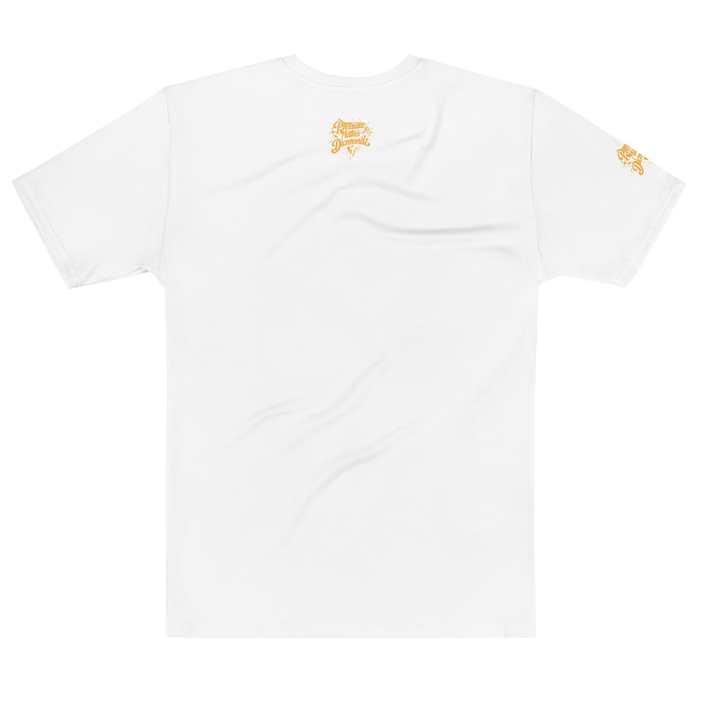 Check out this Cool, Stylish, "Pressure Makes Diamondz" Orange/White Logo, Men's t-shirt