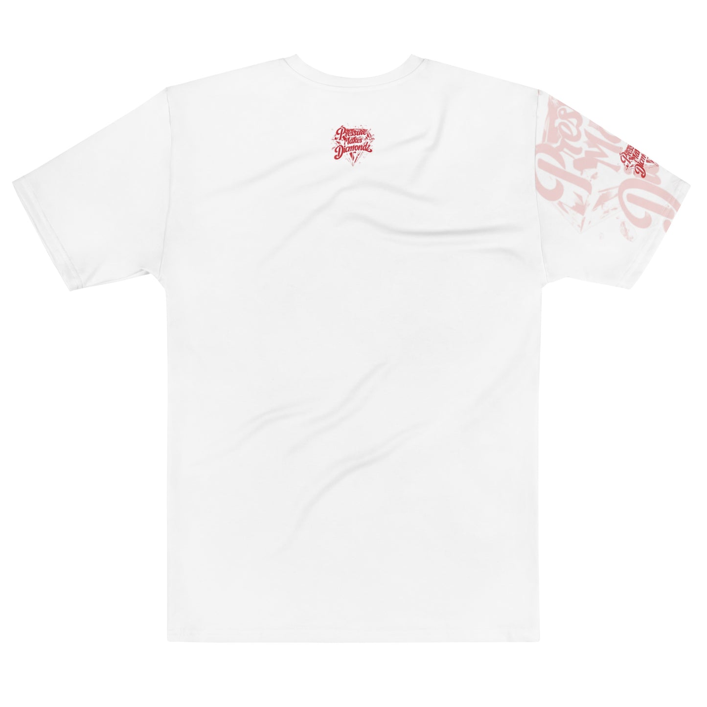 Check out this Cool, Stylish, "Pressure Makes Diamondz" Red/White Sleeve Logo, Men's t-shirt