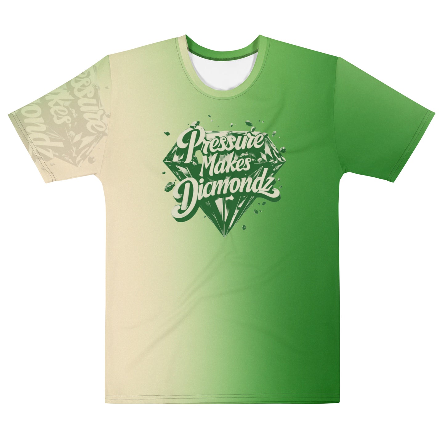 Check out this Cool, Stylish, "Pressure Makes Diamondz" Cream faded Green", Men's t-shirt