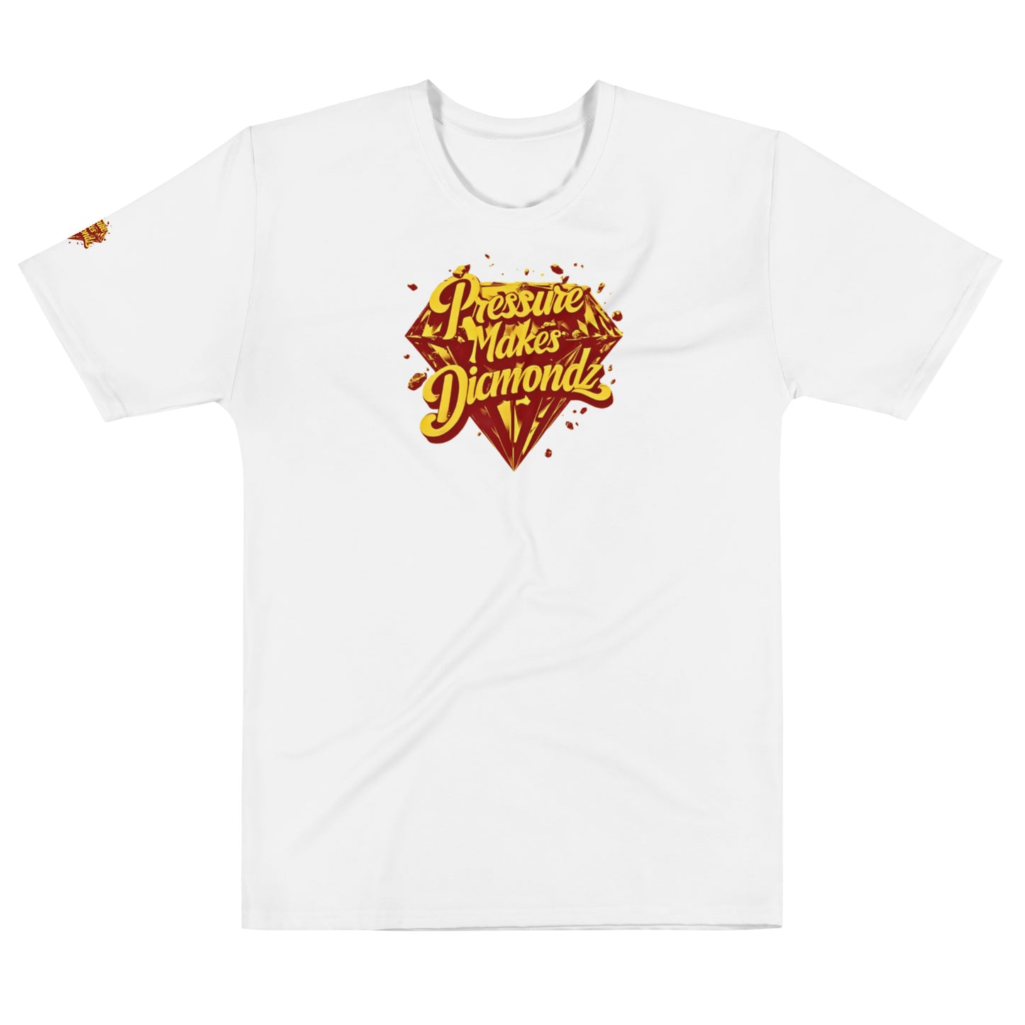 Check out this Cool, Stylish, "Pressure Makes Diamondz" Red/Orange Logo, Men's t-shirt