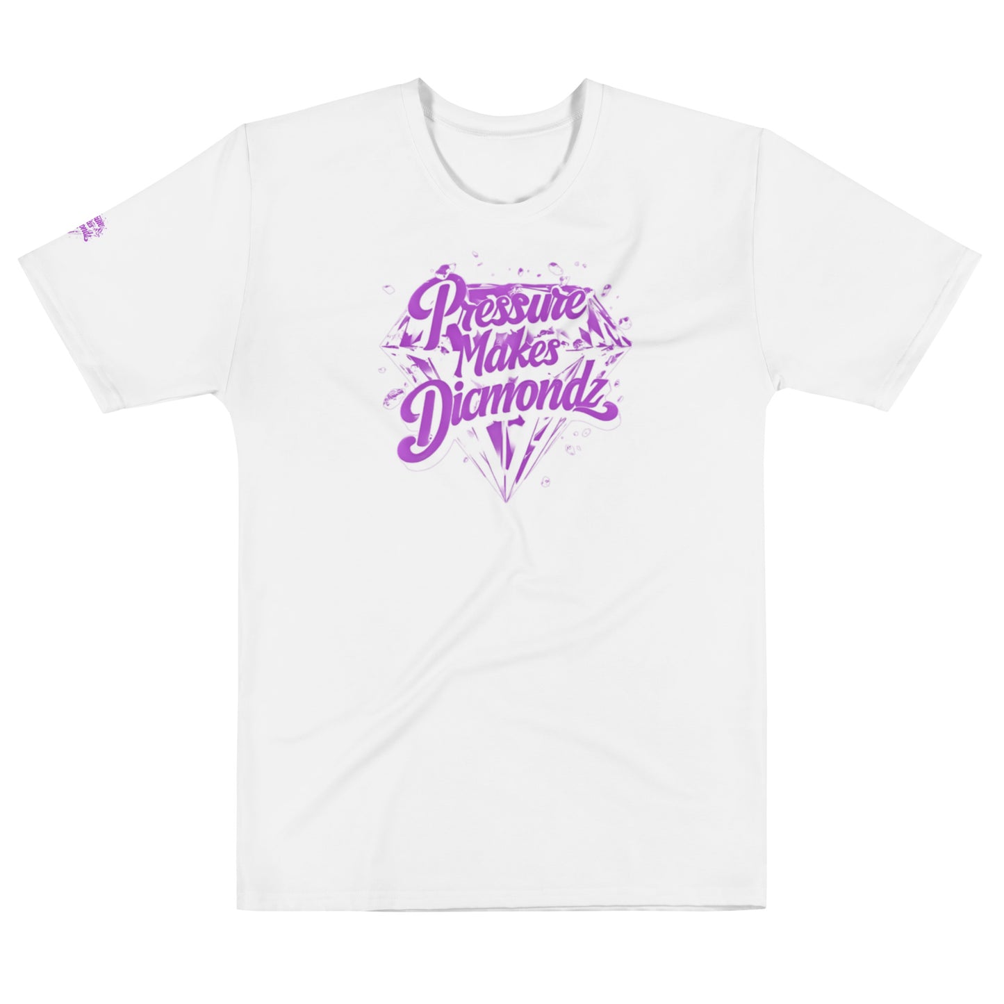 Check out this Cool, Stylish, "Pressure Makes Diamondz" Purple/White Logo, Men's t-shirt