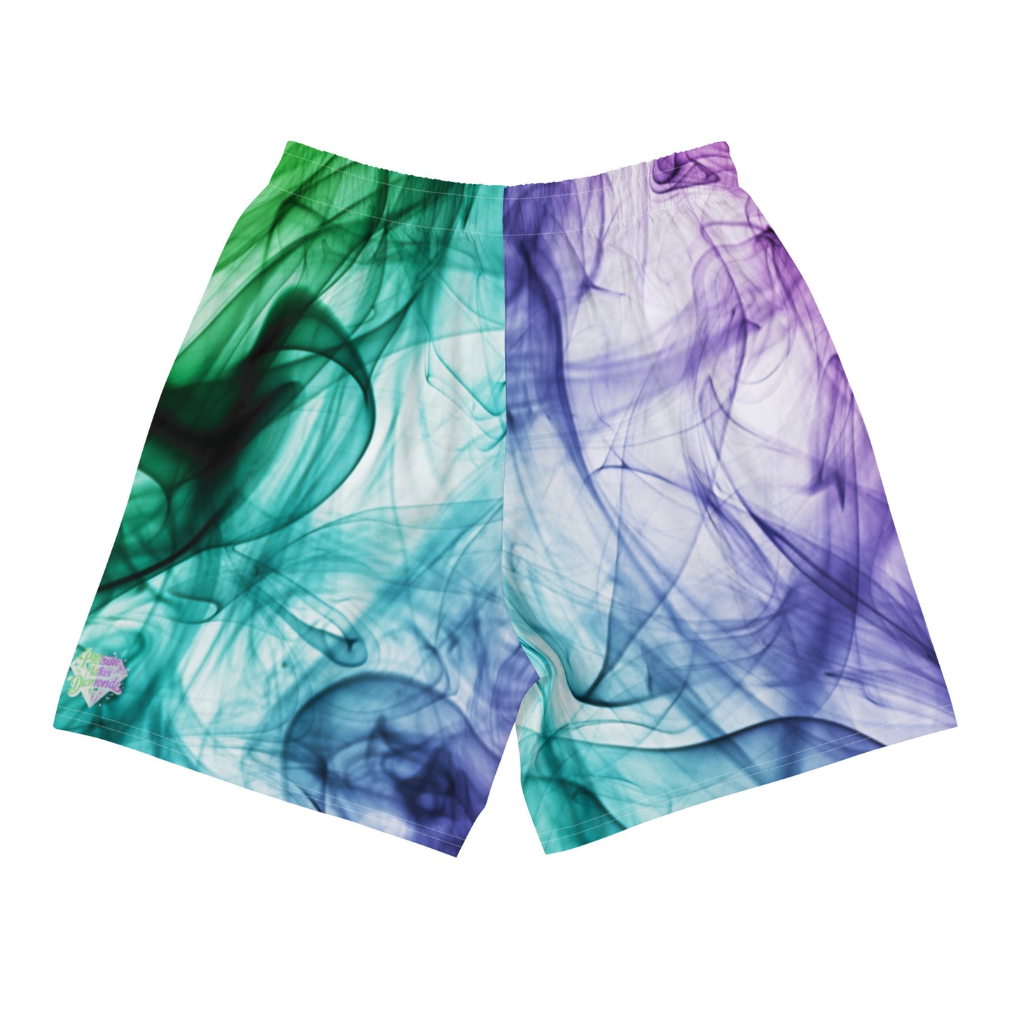 Check out these Cool, Stylish, Unique, "PMDiamondz Multicolor Smoke" 01 Men's Recycled Athletic Shorts