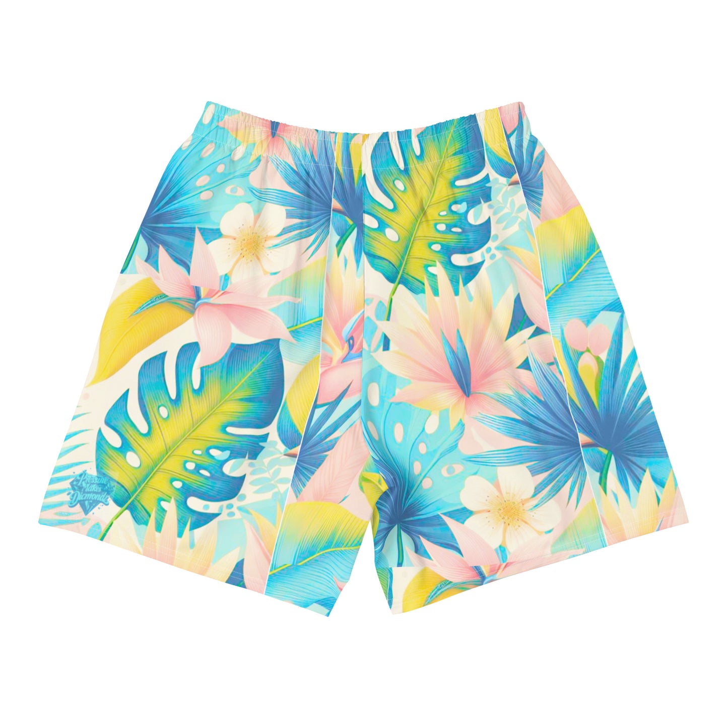 Check out these Cool, Stylish, Unique, "PMDiamondz Tropical Pastel" 01 Men's Recycled Athletic Shorts.