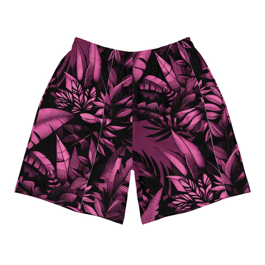 Check out this Cool, Stylish, "Pink and Black Floral" 02 Men's Recycled Athletic Shorts