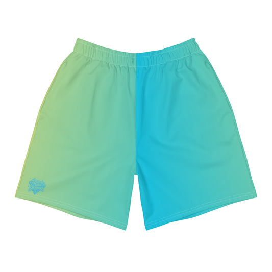 Check out these Cool, Stylish, Unique, "Green/Yellow Fade" 05 Men's Recycled Athletic Shorts