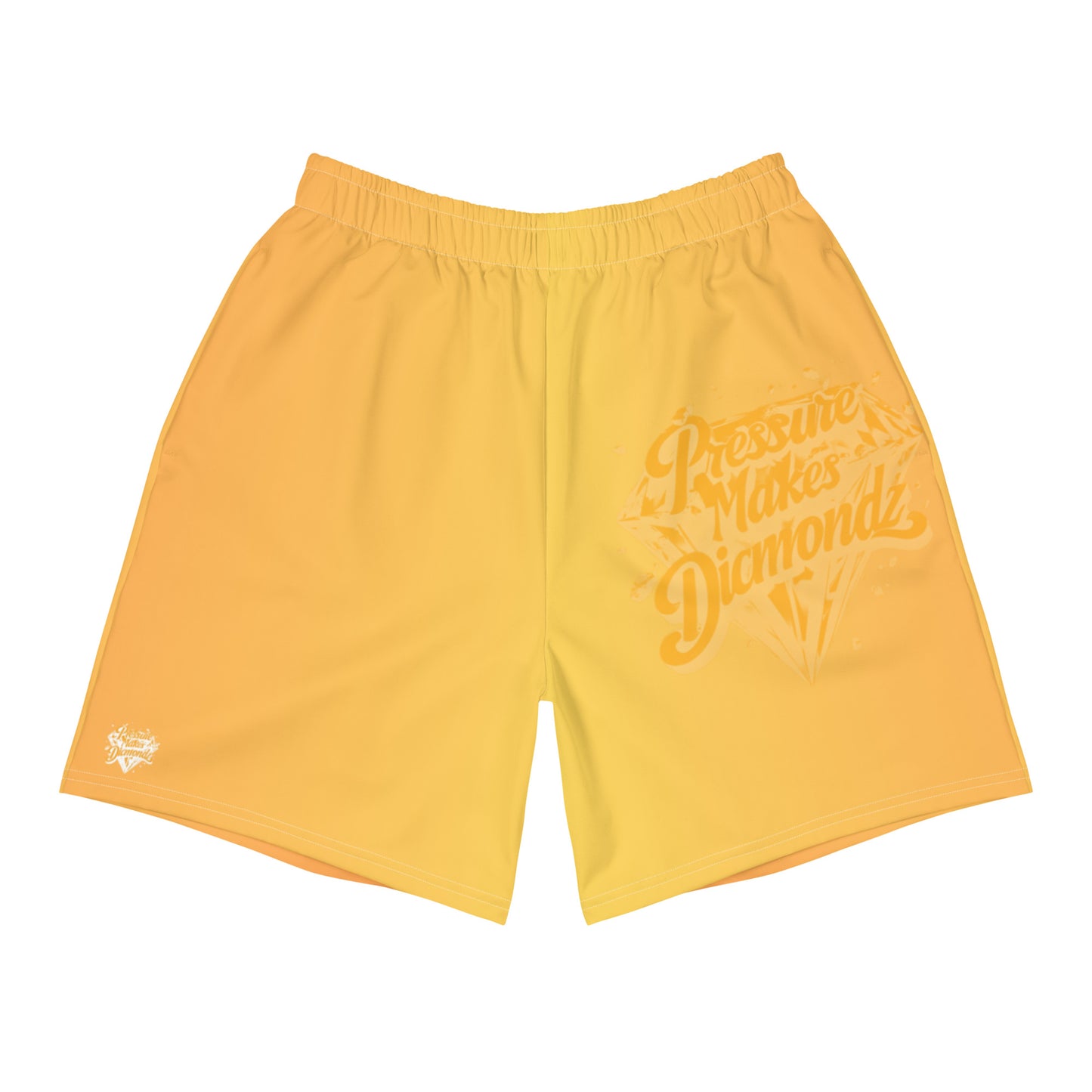 Check out these Cool, Stylish, Unique, "PMDiamondz Orange Fade" 03 Men's Recycled Athletic Shorts