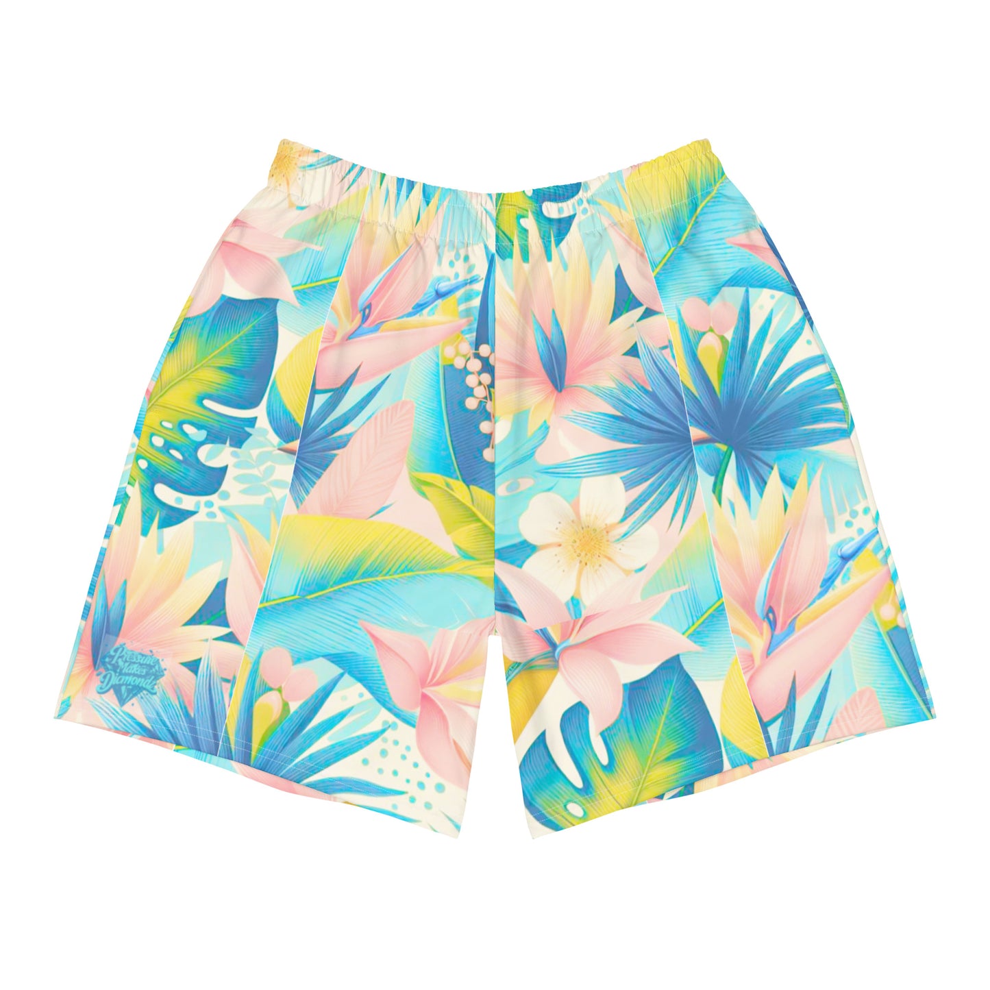 Check out these Cool, Stylish, Unique, "PMDiamondz Tropical Pastel" 01 Men's Recycled Athletic Shorts.