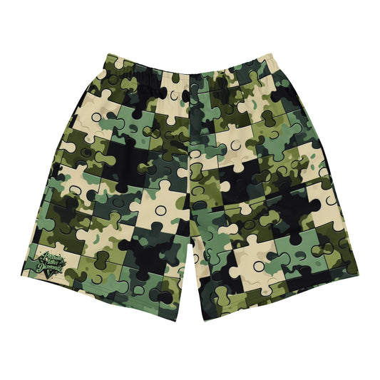 Check out these Cool, Stylish, Unique, "PMDiamondz Camo Puzzle Design o5 Men's Recycled Athletic Shorts