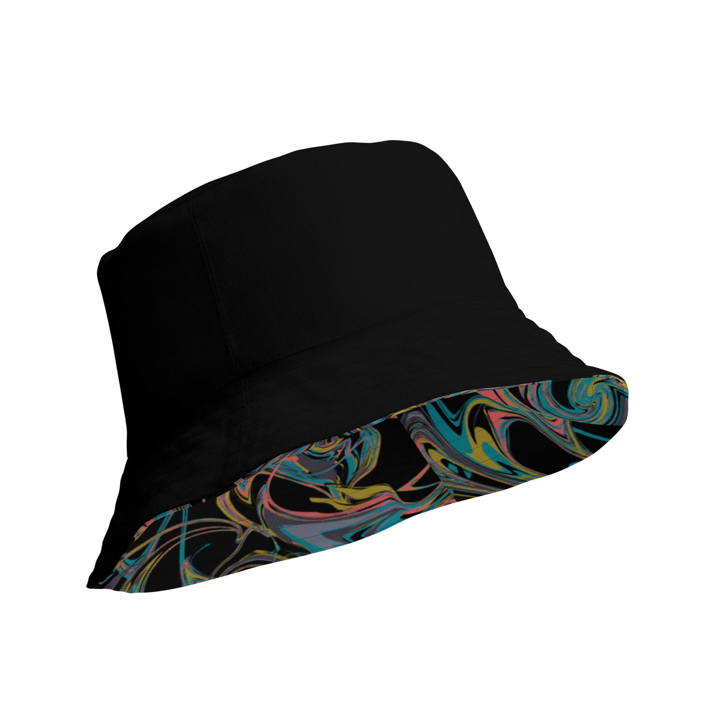 Check out this Cool, Stylish, "Black Neon Swirl" Reversible bucket hat