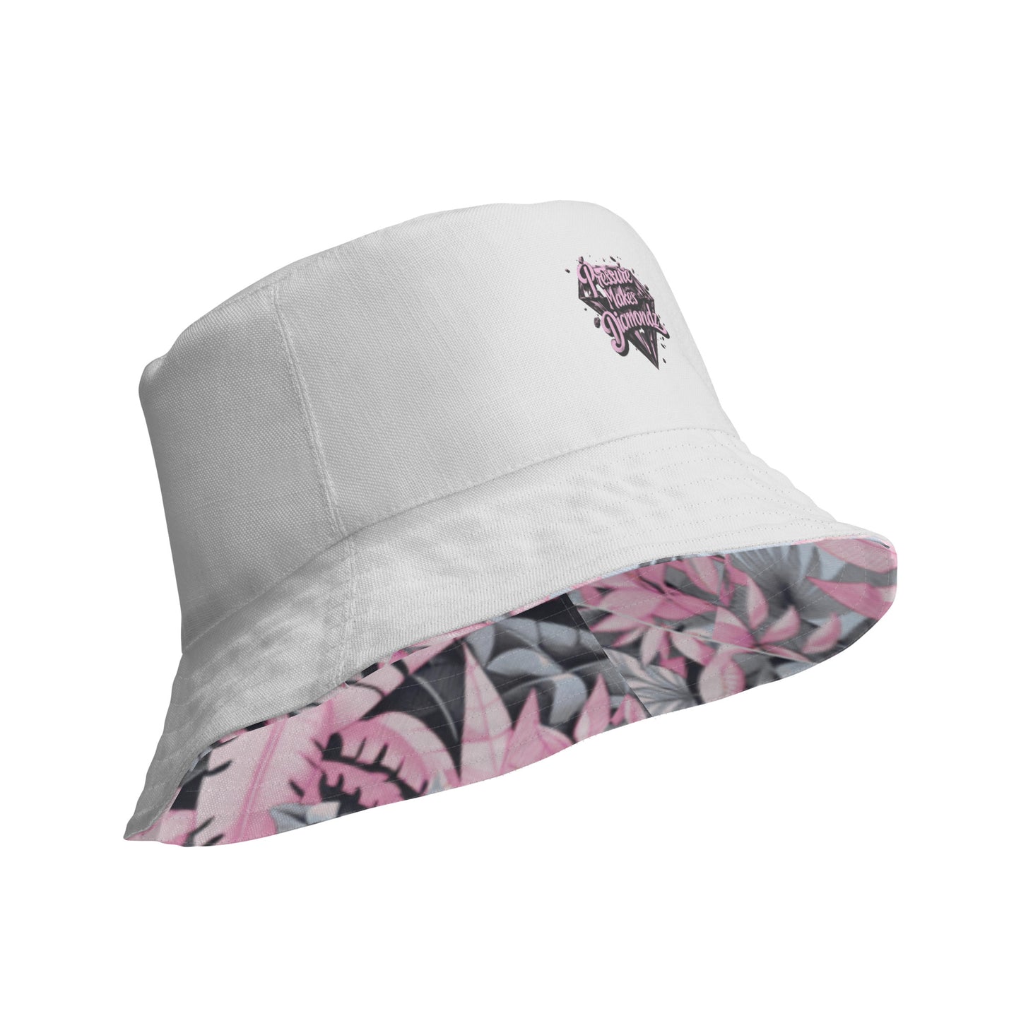 Check out this Cool, Stylish, "PDMz Pink Floral" 01 Reversible bucket hat