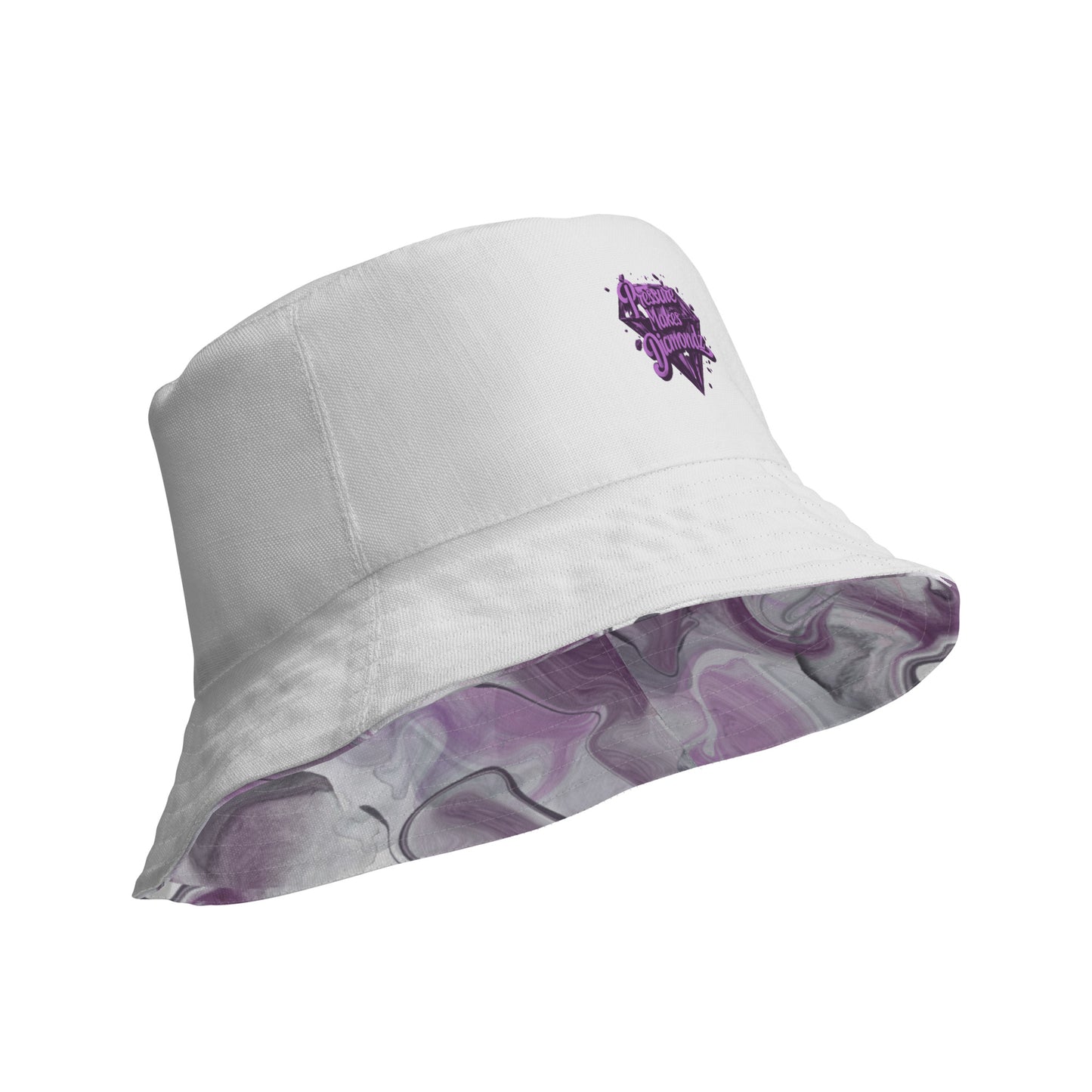 Check out these Cool, Stylish, "Purple/Black/White Swirl" Reversible bucket hat