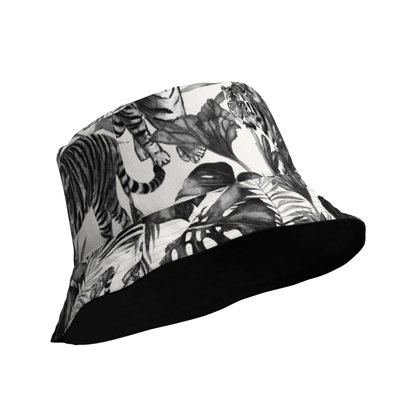 Check out this Cool, Stylish, "PMDiamondz Black/White Tropical Tiger" Reversible bucket hat