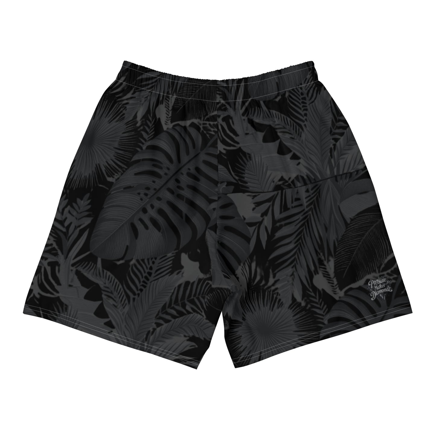 Check out this Cool, Stylish, "PMDiamondz" Black Tropical Print 01, All-Over Print Unisex Athletic Long Shorts