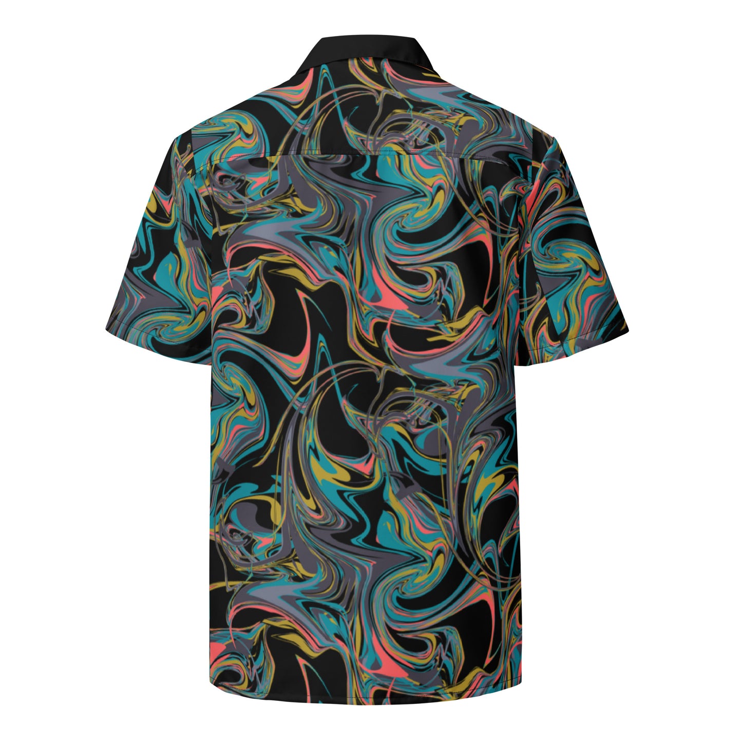 Check out this Cool, Stylish, "Black Neon Swirl" Unisex button shirt