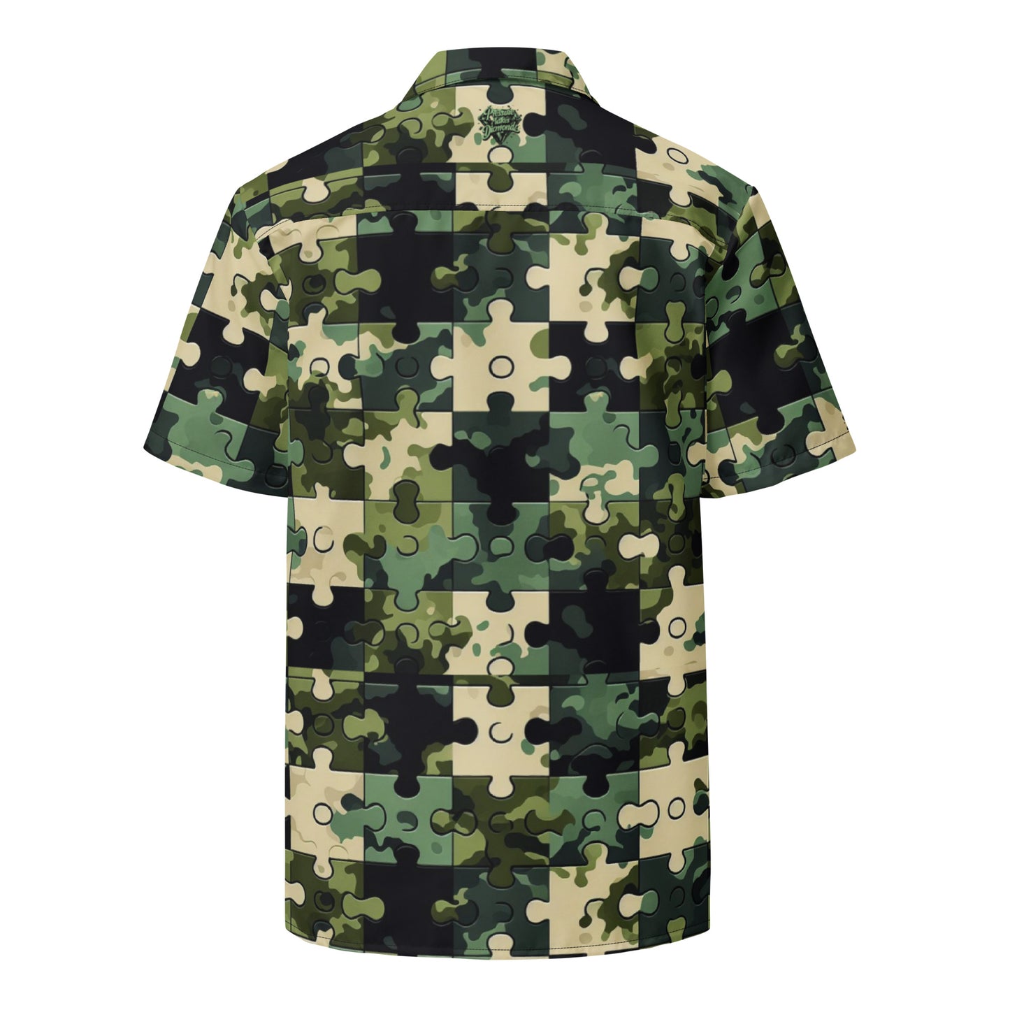 Check out these Cool, Stylish, Unique, "PMDiamondz Camo Puzzle Design o5 Unisex button shirt