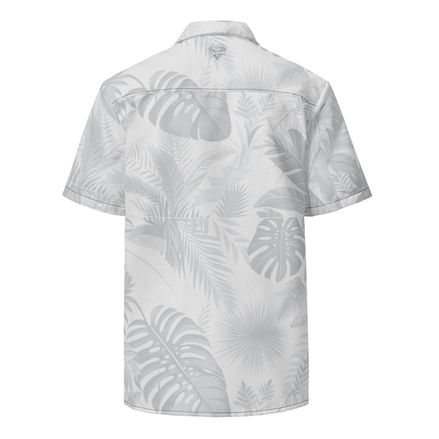 Check out this Cool, Stylish, "PMDiamondz" Light Grey Tropical Print 02, All-Over Print Unisex button shirt