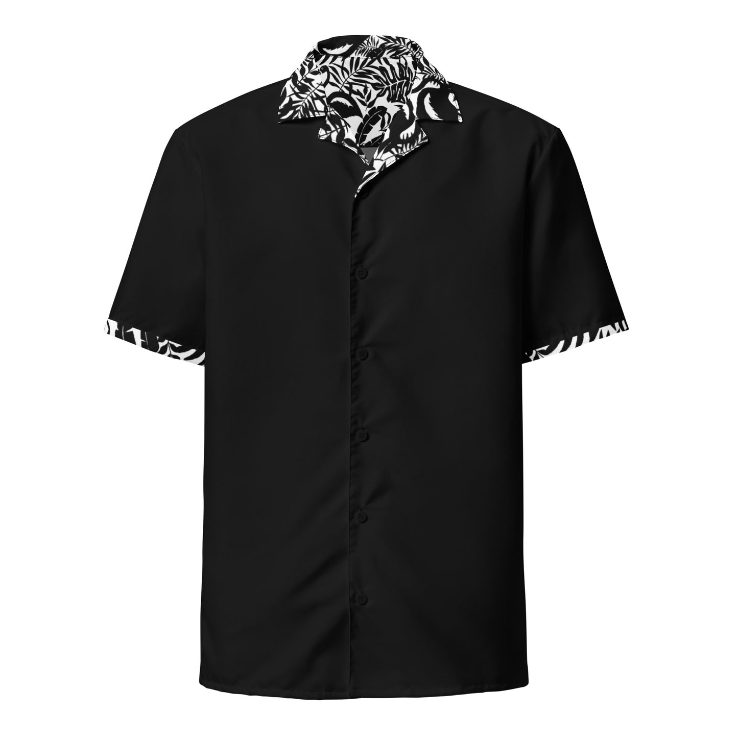 Check out this Black/White "Tropical flamingo" Unisex button shirt