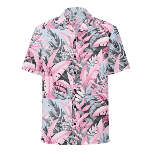 Check out this Cool, Stylish, "Pink Floral" 01 Unisex button shirt