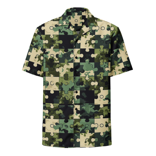 Check out these Cool, Stylish, Unique, "PMDiamondz Camo Puzzle Design o5 Unisex button shirt