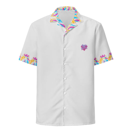 Check out this Cool, Stylish, "ROYALTY Crown Lion" Gold/Purple/LightBlue/White 04, Unisex Light Grey button shirt