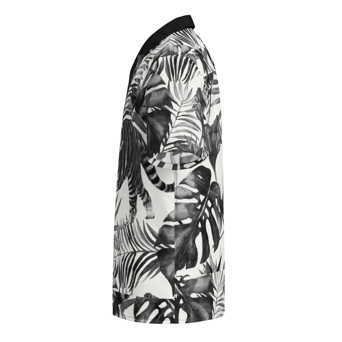 Check out this Cool, Stylish, "Black/White Tropical Tiger" Unisex button shirt