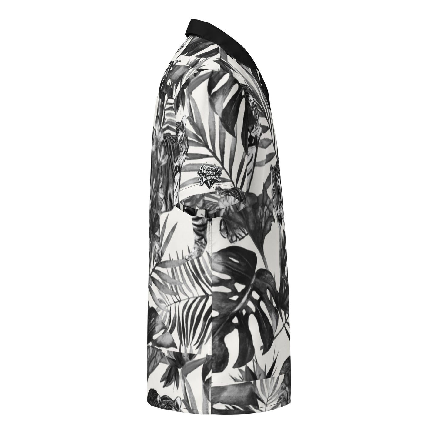 Check out this Cool, Stylish, "Black/White Tropical Tiger" Unisex button shirt