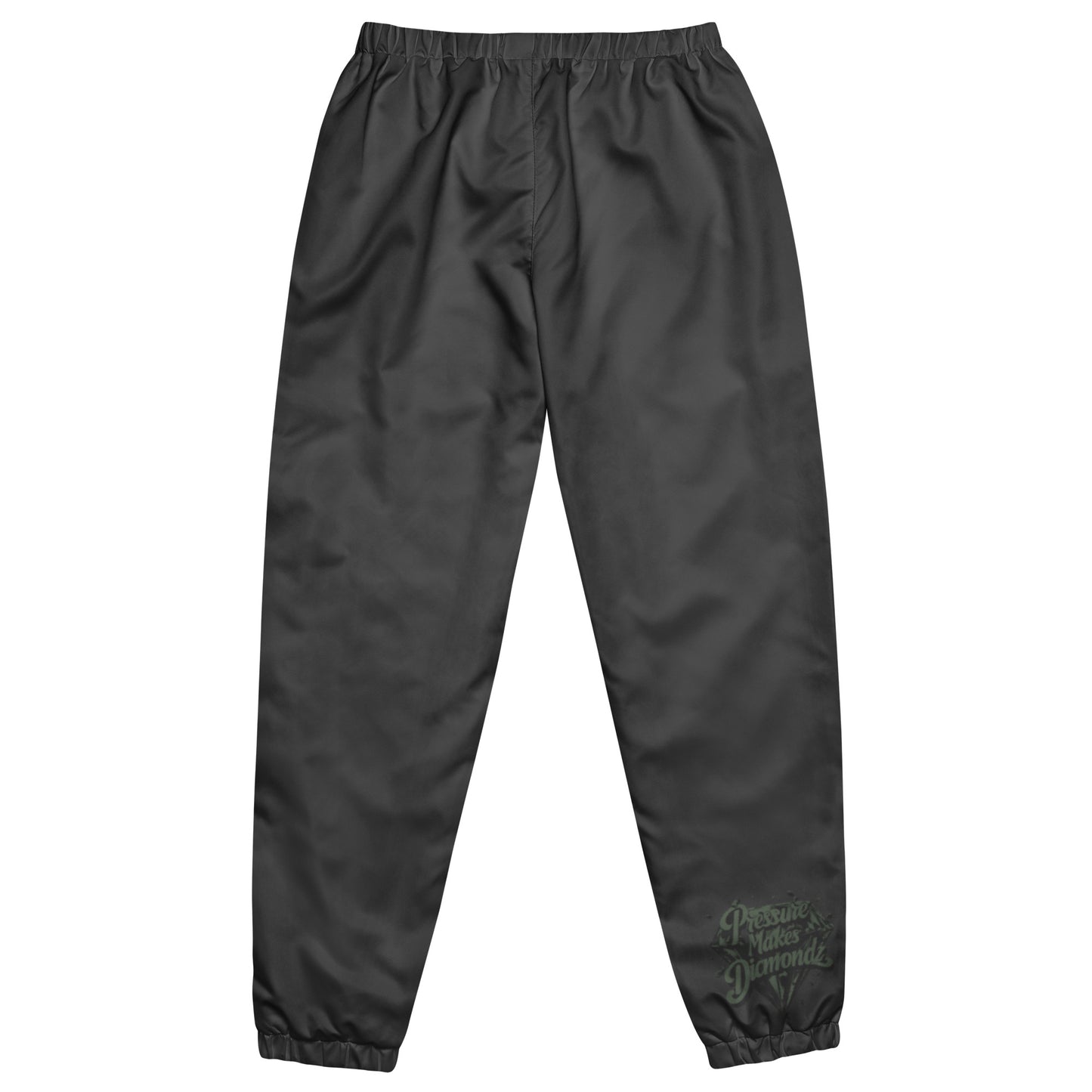 Check out this Cool, Stylish, "Pressure Makes Diamondz" Charcoal Grey/Army Green Logo, Unisex track pants