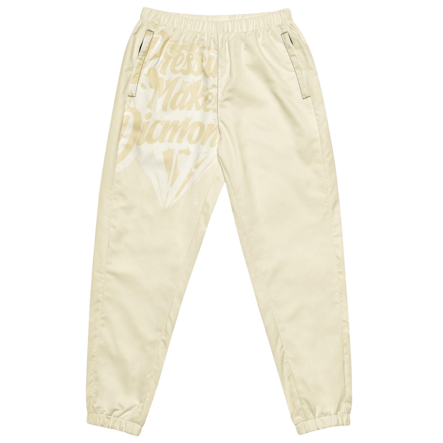 Check out this Cool, Stylish, "Pressure Makes Diamondz" Cream, Unisex track pants Unisex track pants