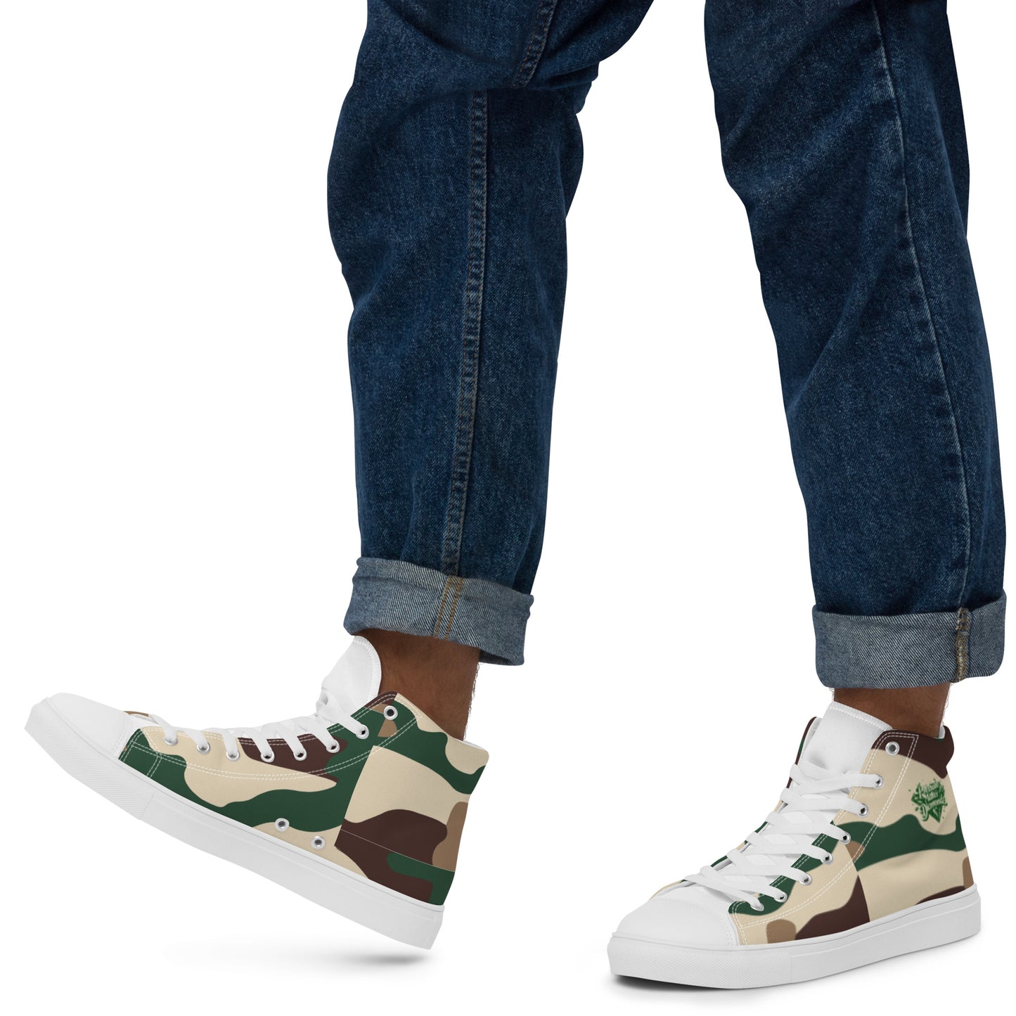 Check out these Cool, Stylish, Unique, "PMDiamondz Beige/Brown/Green Men’s hightop canvas shoes.