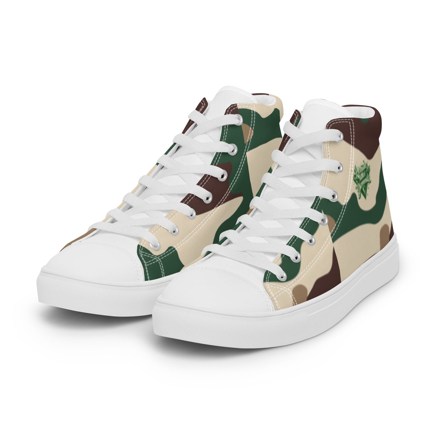 Check out these Cool, Stylish, Unique, "PMDiamondz Beige/Brown/Green Men’s hightop canvas shoes.