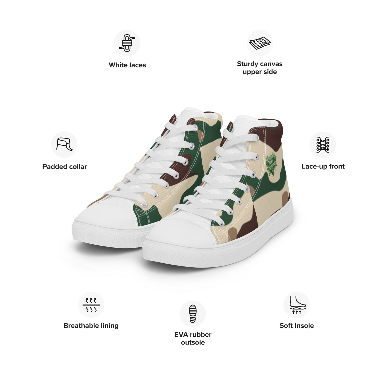 Check out these Cool, Stylish, Unique, "PMDiamondz Beige/Brown/Green Men’s hightop canvas shoes.