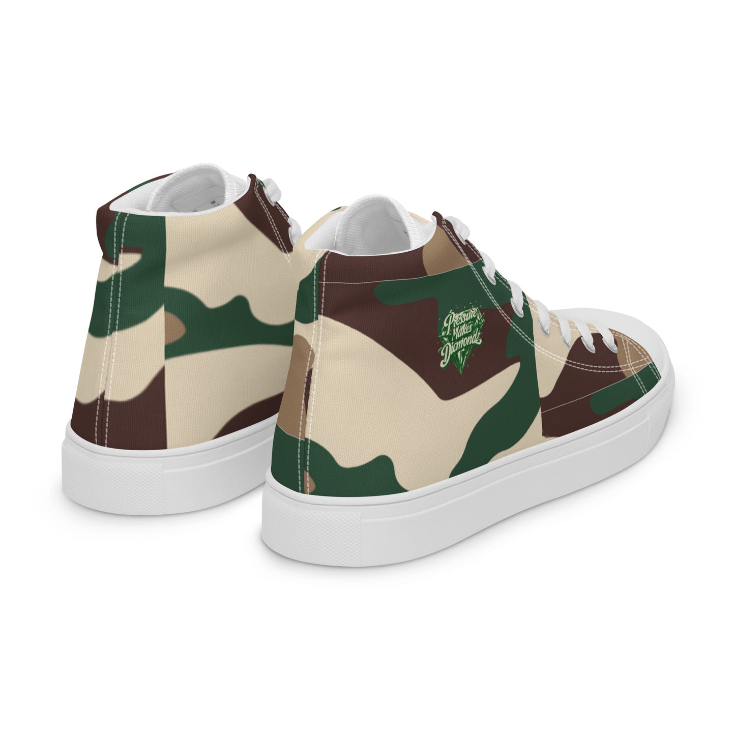 Check out these Cool, Stylish, Unique, "PMDiamondz Beige/Brown/Green Men’s hightop canvas shoes.