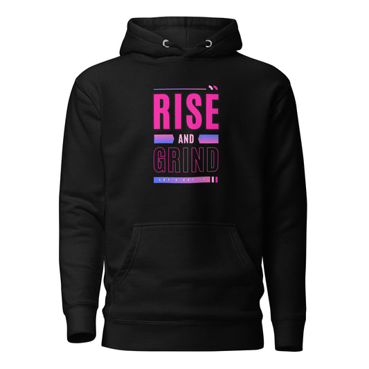 Check out this Cool, Stylish, "RISE and GRIND" 04 Unisex Hoodie