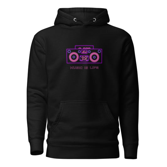 Check out this Cool, Stylish, "Music is Life" Unisex Hoodie