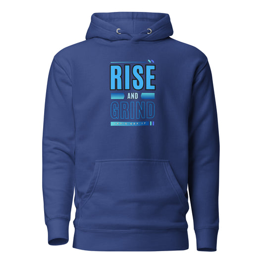 Check out this Cool, Stylish, "RISE and GRIND" 02 Unisex Hoodie