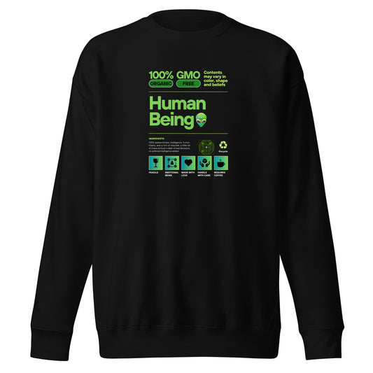 Check out this Cool, Stylish, "Human Being" 02 Unisex Premium Sweatshirt