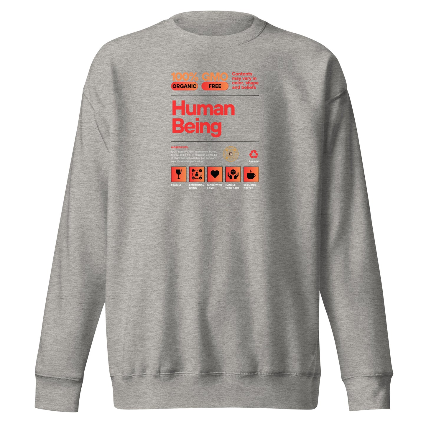 Check out this Cool, Stylish, "Human Being" 01 Unisex Premium Sweatshirt