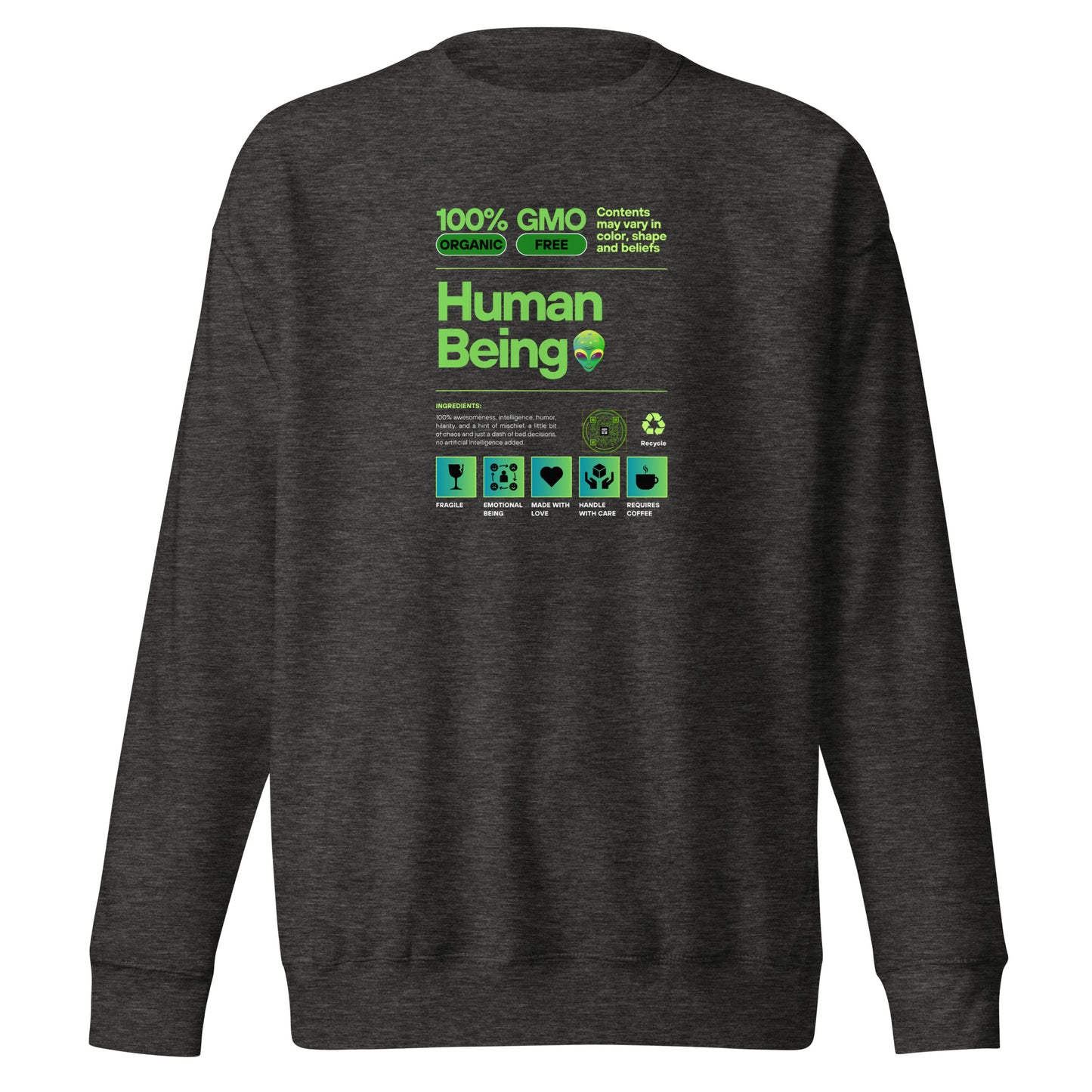 Check out this Cool, Stylish, "Human Being" 02 Unisex Premium Sweatshirt