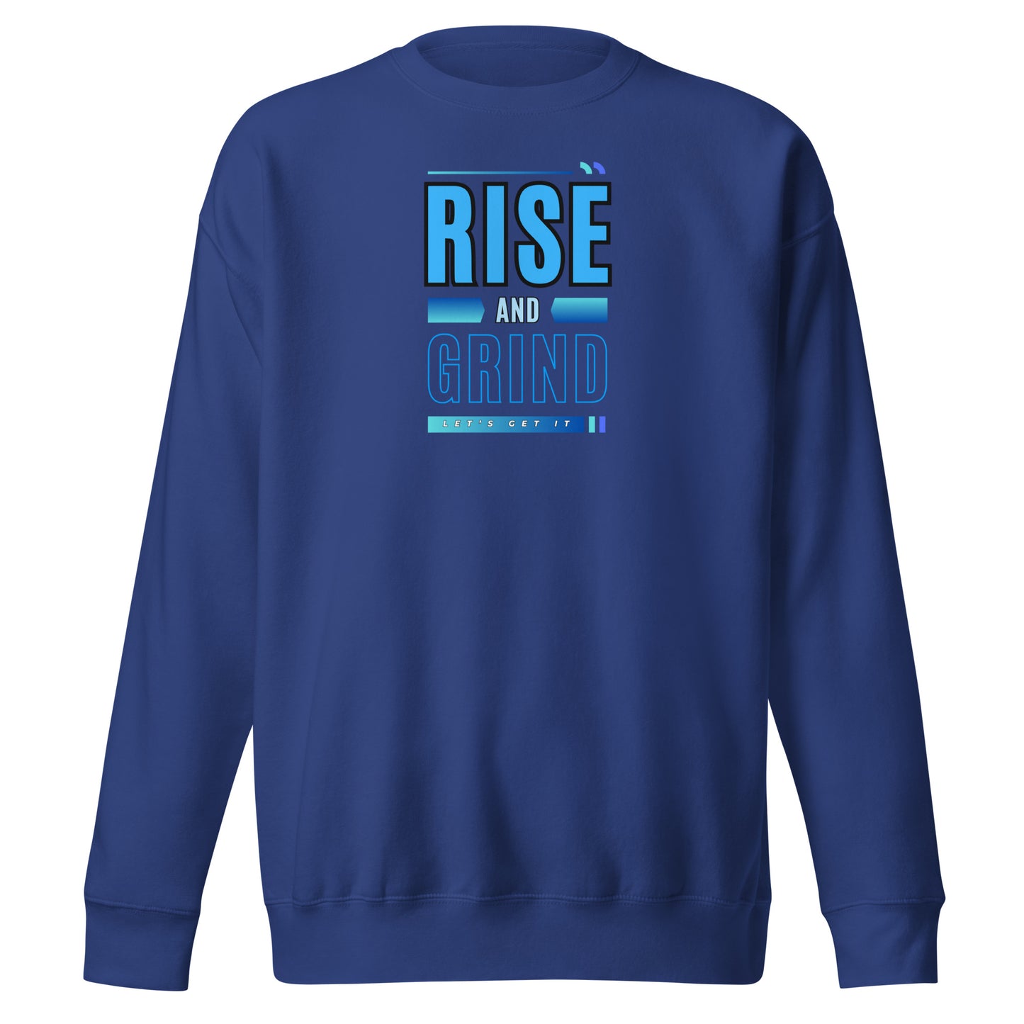 Check out this Cool, Stylish, "RISE and GRIND" 02 Unisex Premium Sweatshirt