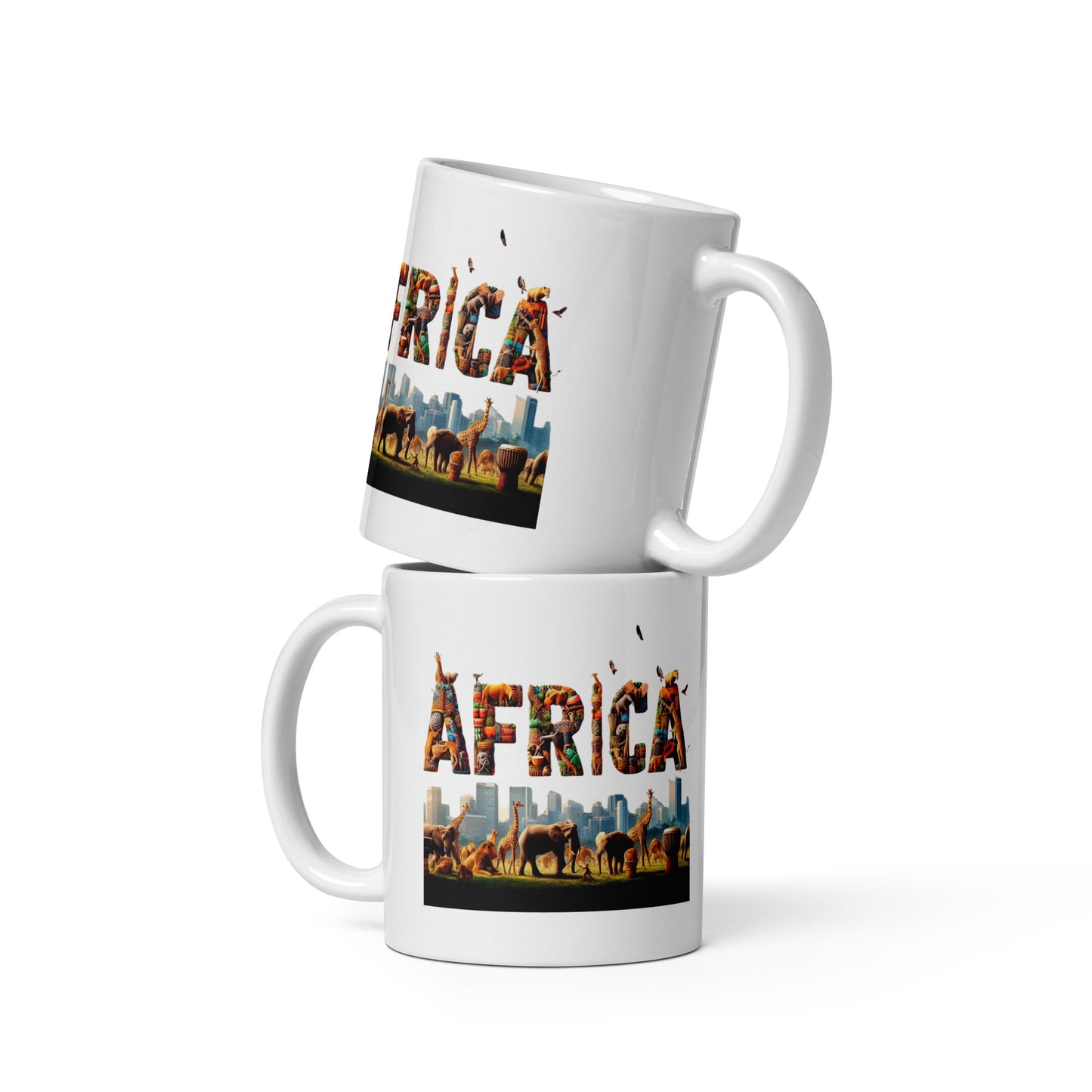 Check out this Cool, Stylish, "AFRICA" White glossy mug