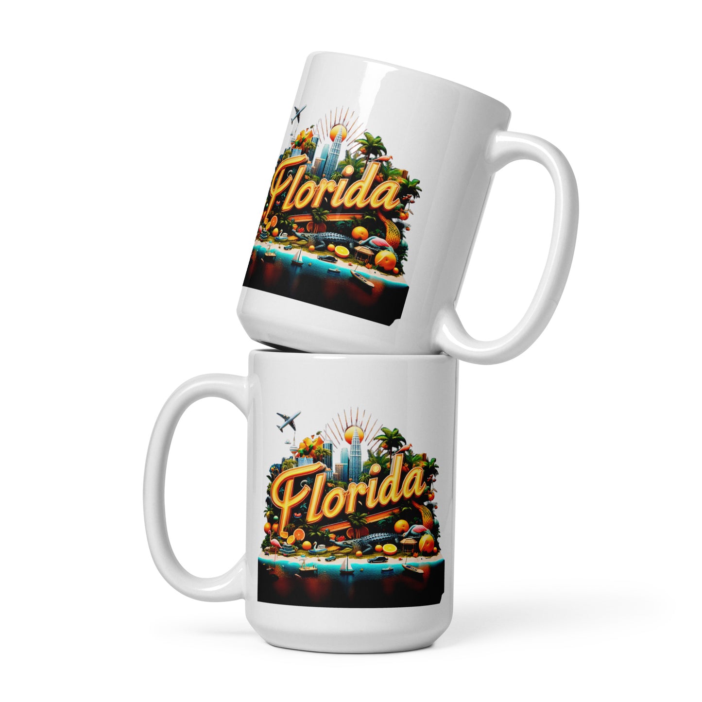 Check out this Cool, Stylish, "Florida" White glossy mug