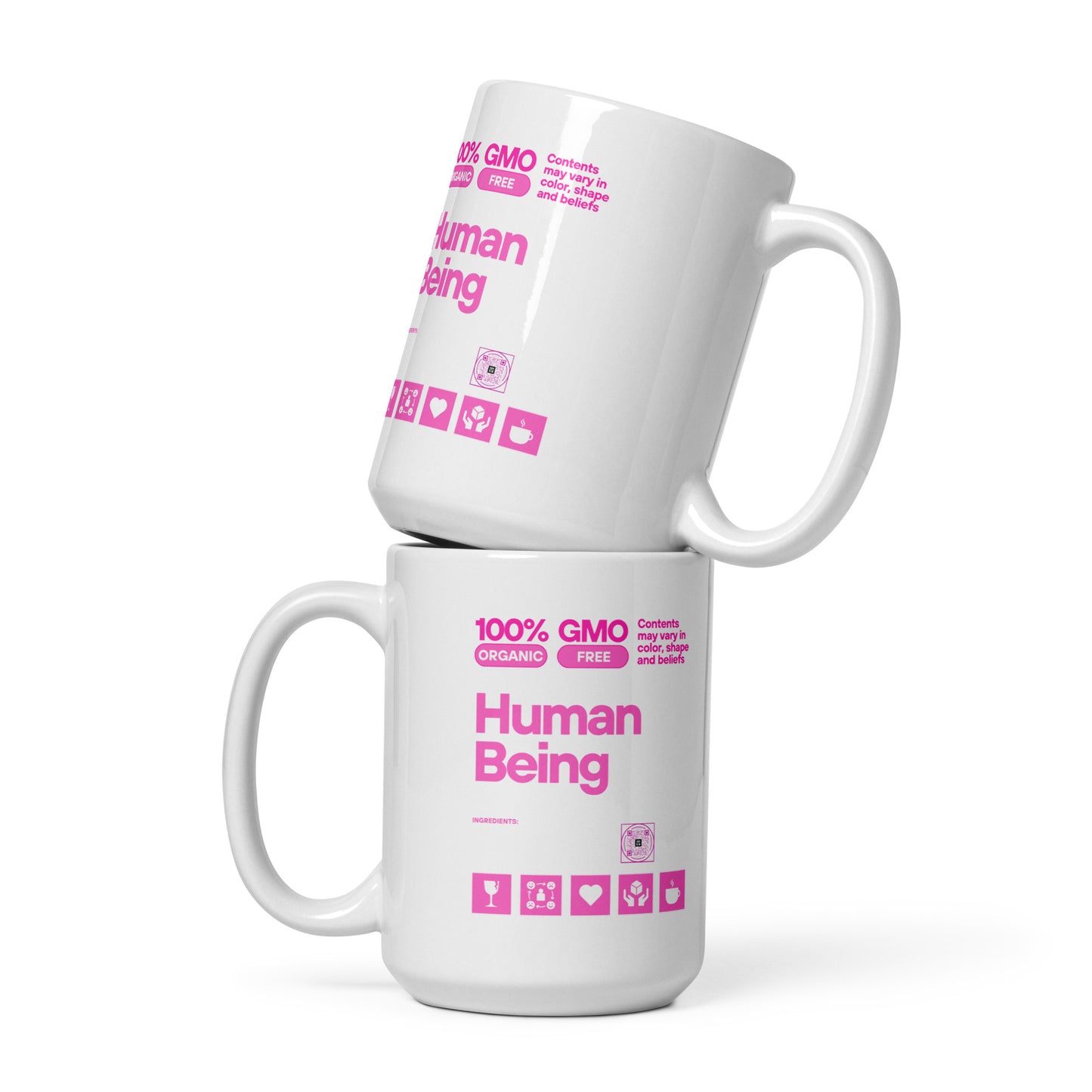 Check out this Cool, Stylish, "100% HUMAN BEING" 03 White glossy mug