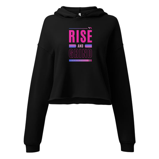 Check out this Cool, Stylish, "Rise and Grind" Crop Hoodie