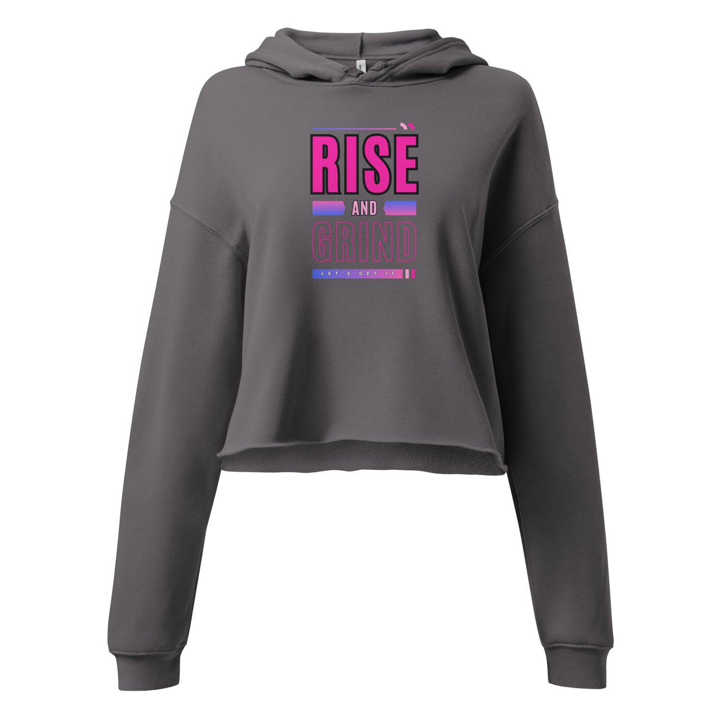 Check out this Cool, Stylish, "Rise and Grind" Crop Hoodie